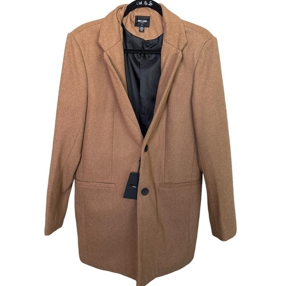 Only & Sons Brown Wool Coat - Picture 1 of 3